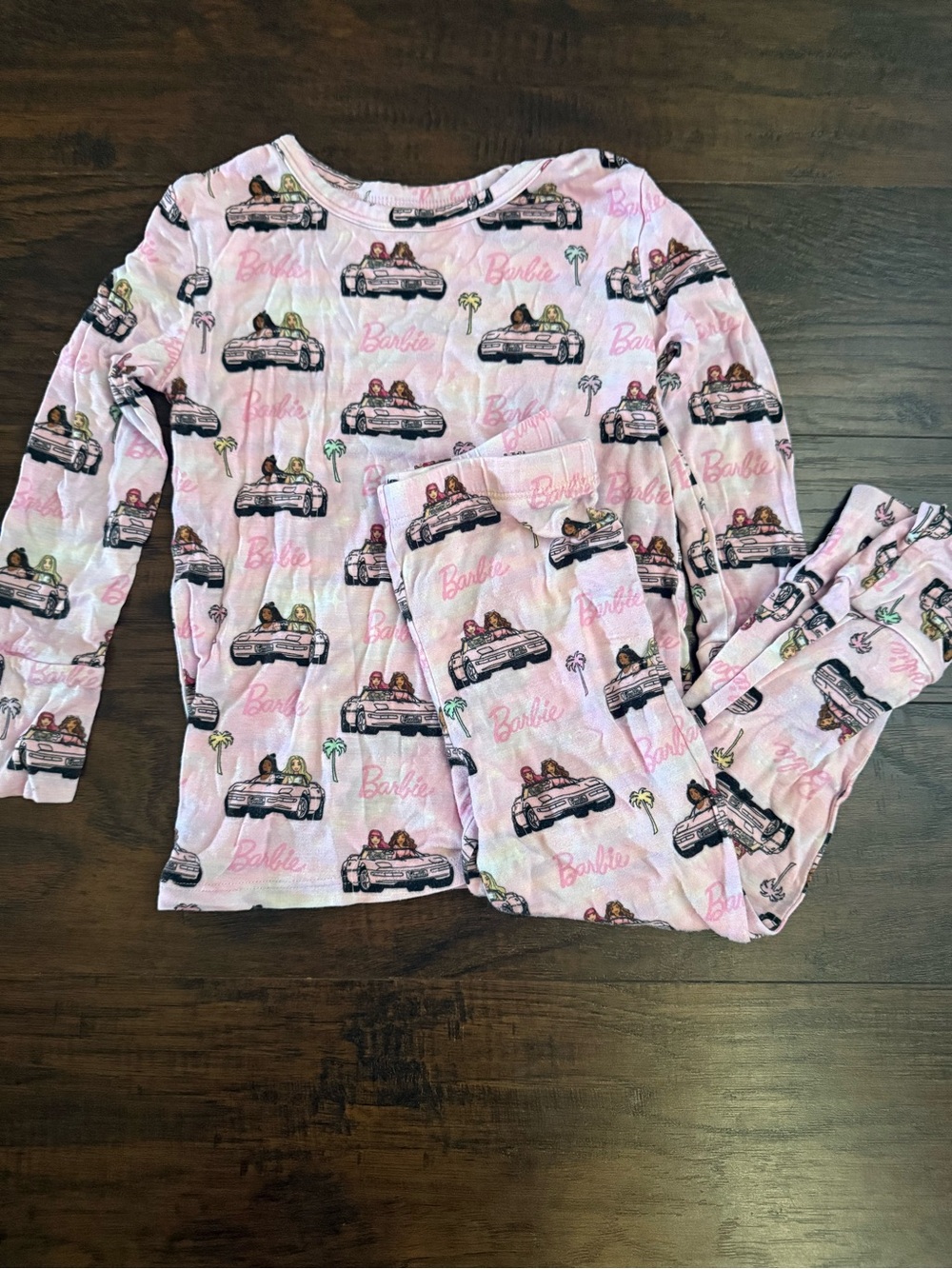 Posh Peanut Pink Malibu Barbie Car Pajama Set Size 3/4T